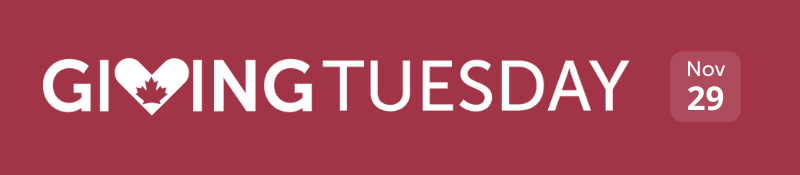 Red banner depicting GivingTuesday logo and date 