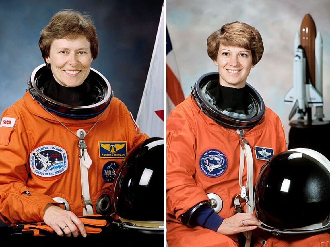 Side-by-side portraits of female NASA astronauts